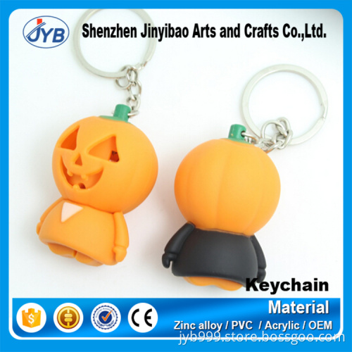 creative design Halloween gift plastic LED sound pumpkin keychain
